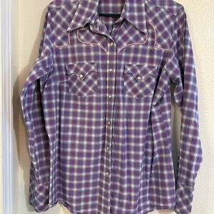 Cruel Girl Violet and Blue Plaid Shirt